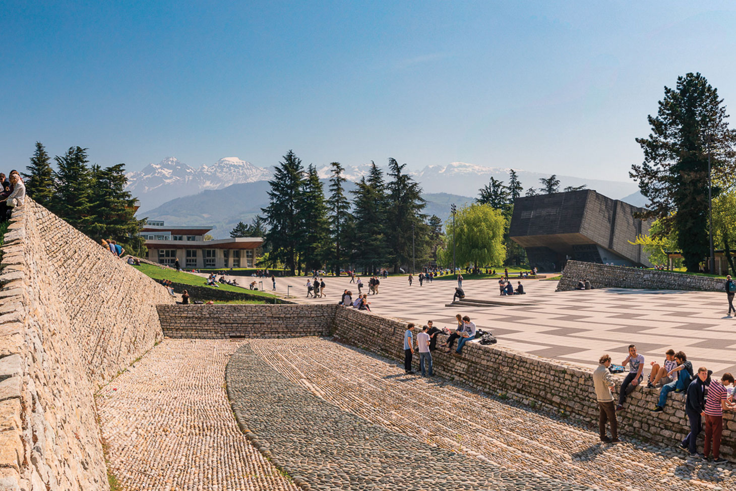 The Grenoble campus and surrounding mountains