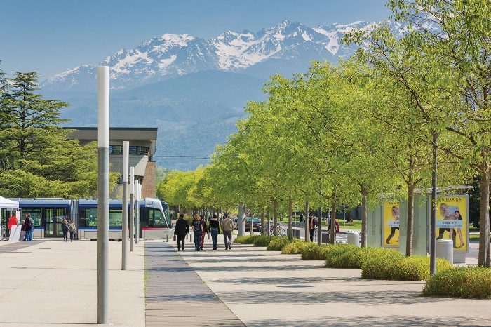 Grenoble campus with the Alps in the background